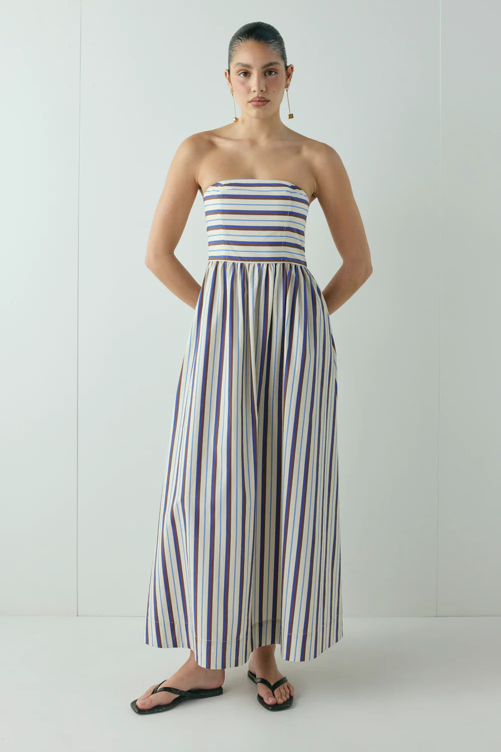 Sylvie Midi Dress Stripe | VRG Grl