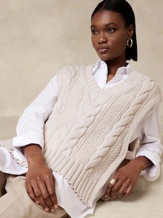 Simona Cable Sweater Vest | Banana Republic (US)