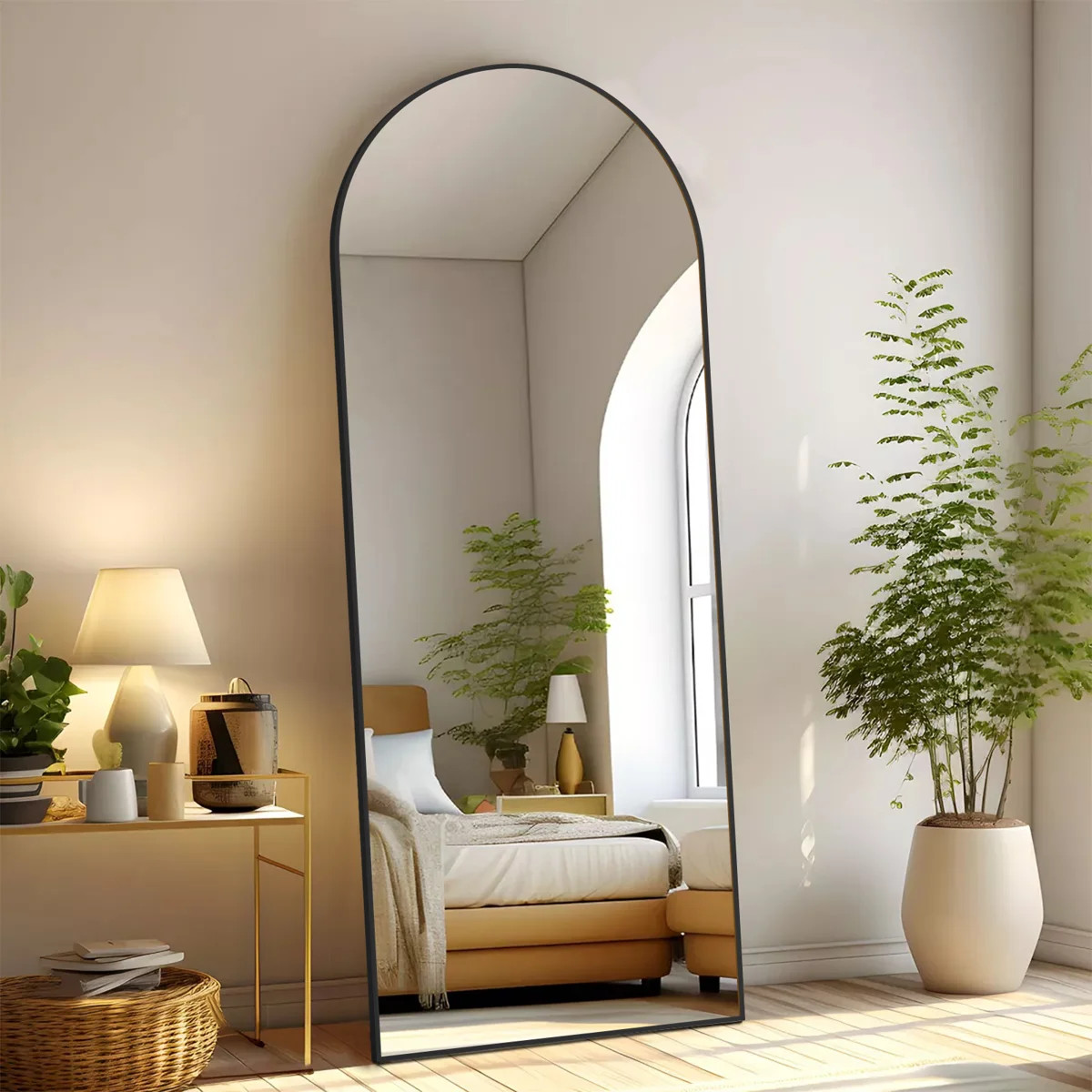 Arched Metal Oversized Full Length Mirrors Wall Mirrors with Stand | Wayfair North America
