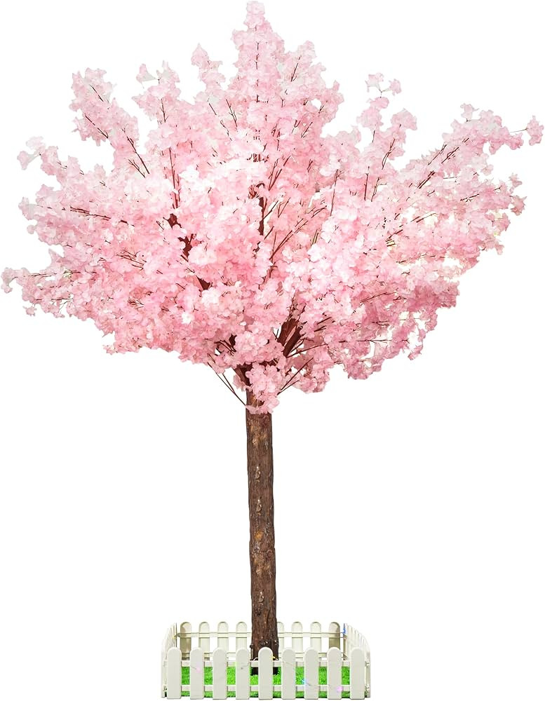 Artificial Cherry Trees Indoor Decor: Handmade Natural Fake Cherry Blossom Pink Tree Outdoor for ... | Amazon (US)