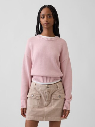 100% Cotton Oversized Crop Sweater | Gap (US)