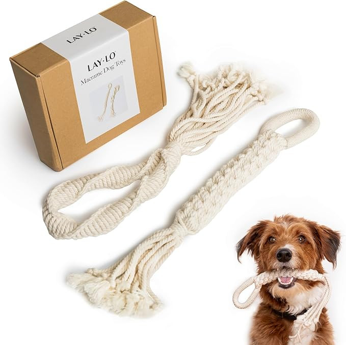 LAY LO Natural, Non-Toxic Cotton Rope Toys for Small and Medium Dogs | 2-Pack | Includes Live Sup... | Amazon (US)