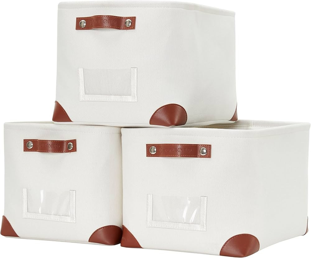 DECOMOMO Storage Bins | Fabric Storage Basket for Shelves with Label for Organizing Closet Nurser... | Amazon (US)