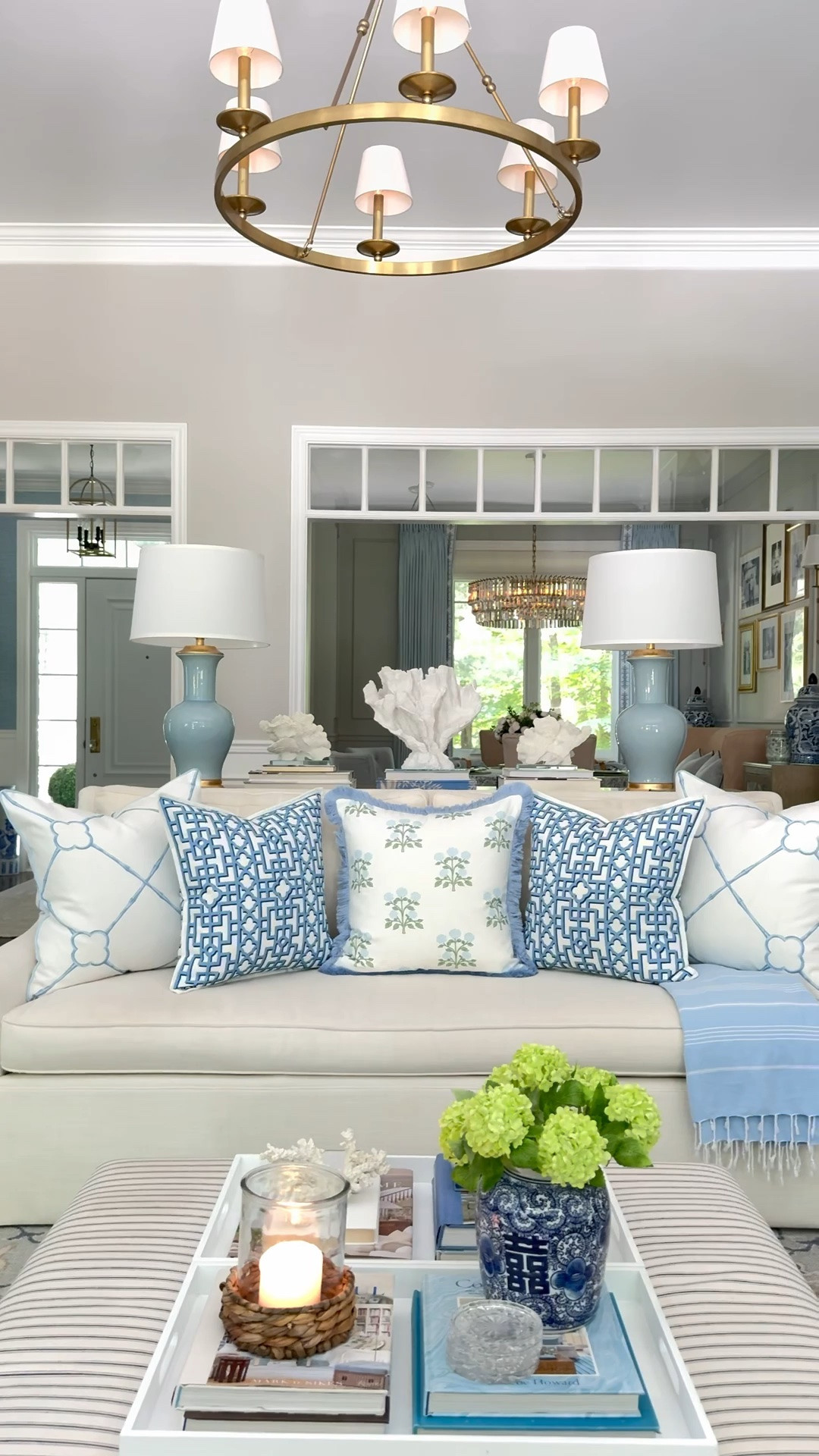 Chic and colorful summer home decor! Bringing in some pattern and color to our living room this summer💙💚🩵

#LTKhome #LTKstyletip #LTKsummer