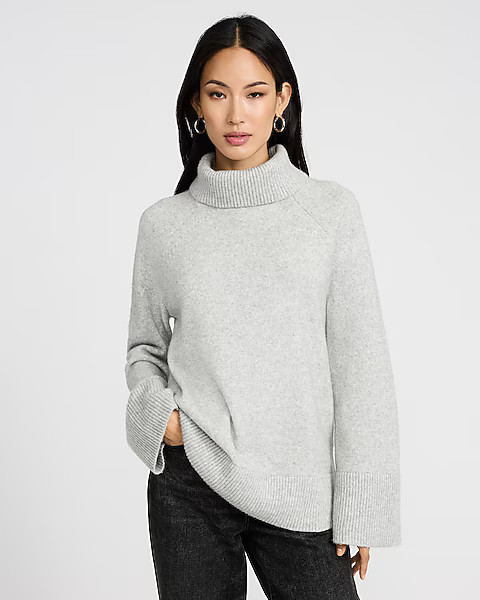 Plush Turtleneck Tunic Sweater | Express