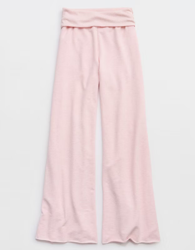 OFFLINE By Aerie OTT Fleece Super Wide Leg Foldover Pant | Aerie