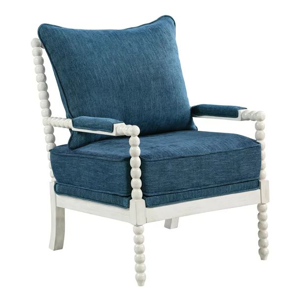 OSP Home Furnishings Kaylee Lounge Chair, Navy and White - Walmart.com | Walmart (US)