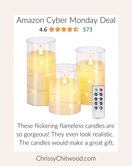 Amazon Cyber Monday Deal: These flickering flameless candles are so gorgeous! They even look realistic. The candles would make a great gift.

I’ve also linked more favorite finds that are on Amazon Cyber Monday Deals!

Amazon find, home fav, gift idea for her

#LTKCyberWeek #LTKsalealert #LTKGiftGuide