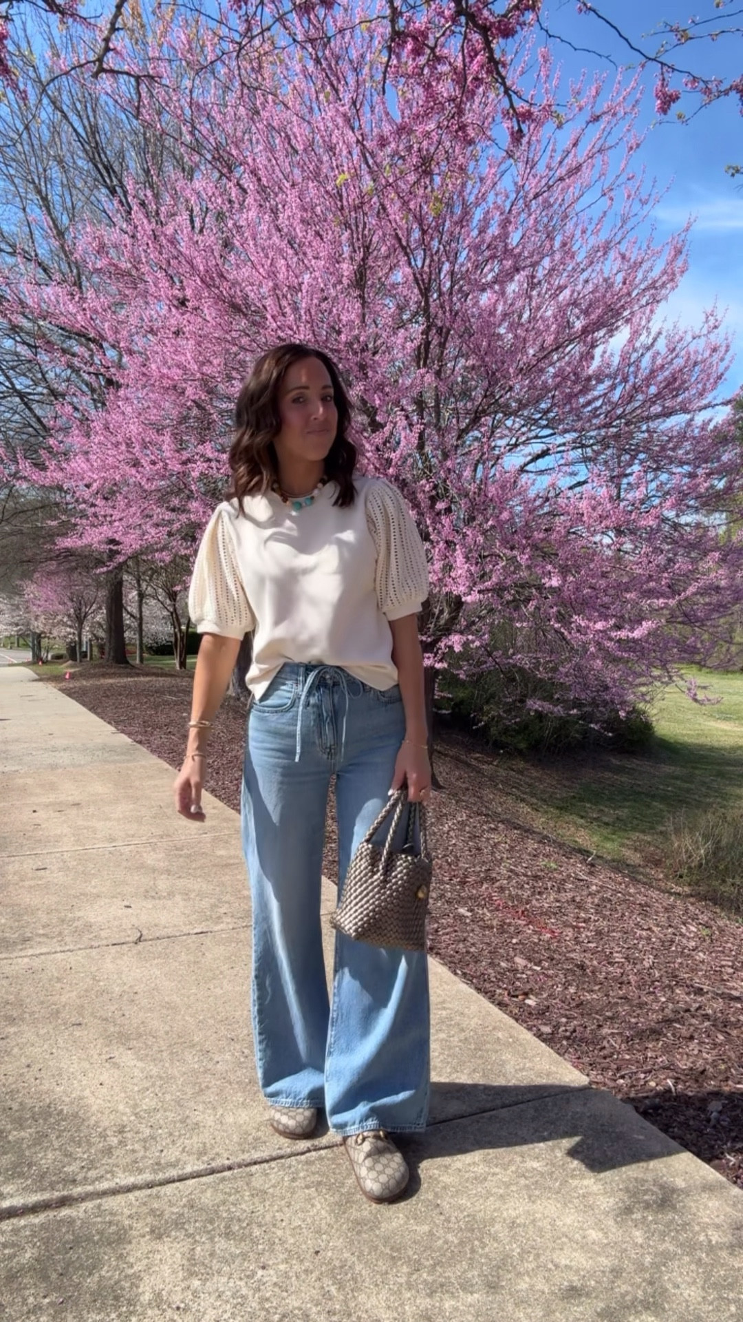 Crochet sweatshirt. Spring sweatshirt. Madewell Airy denim. Spring jeans. 
Top XS. Jeans TTS, 25.

#LTKSeasonal #LTKOver40 #LTKSaleAlert