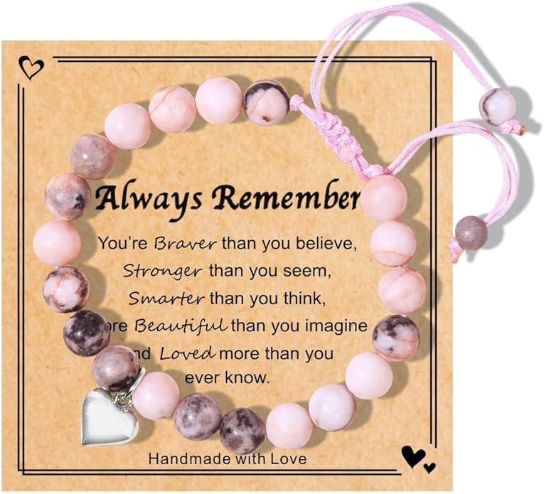 Chuchoter To My Daughter/Granddaughter/Niece Bracelet,Sweet Heart Natural Stone Beaded Bracelet F... | Amazon (US)