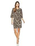 Star Vixen Women's Plus-Size Bell Sleeve Keyhole Back Dress, Leopard Print, 1X | Amazon (US)