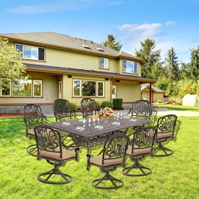 Afanasie Rectangular 8 - Person 86.6'' L Outdoor Dining Set | Wayfair North America