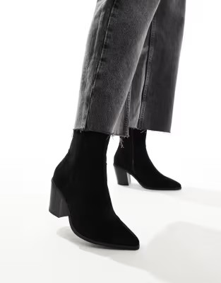 ASOS DESIGN Rational heeled western boots in black | ASOS (Global)