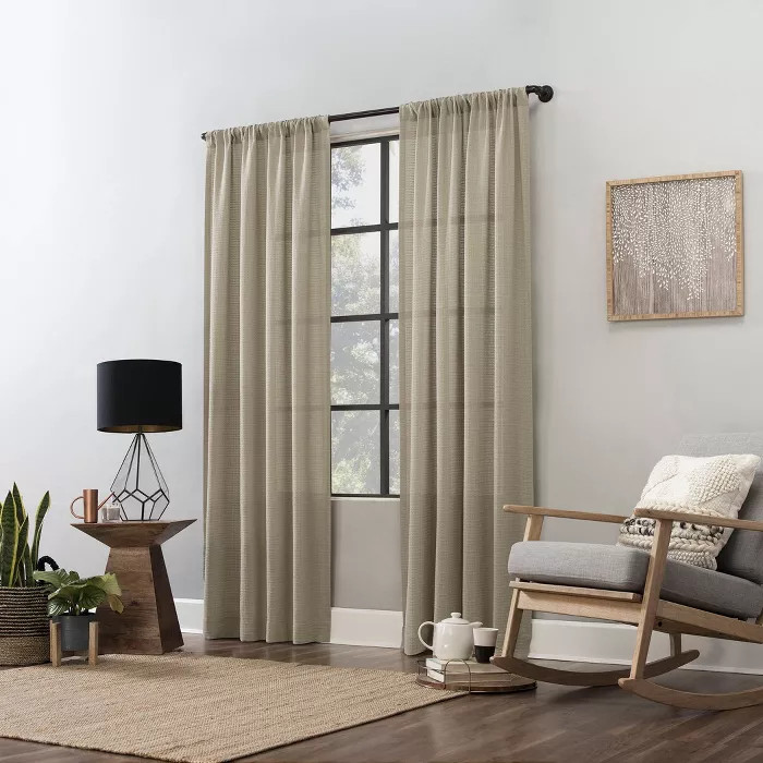 Waffle Texture Semi-Sheer Anti-Dust Curtain - Clean Window | Target