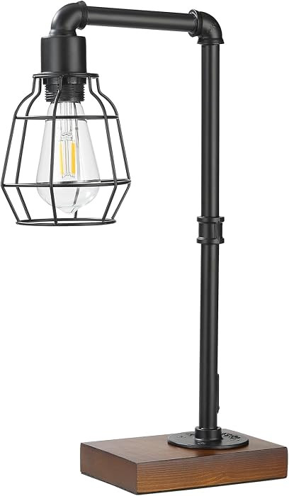 CONCA Industrial Steampunk Table Lamp, Edison Bulb, Metal, A-Black, 19.6x11.7x5.35 inches, 3 lbs,... | Amazon (US)