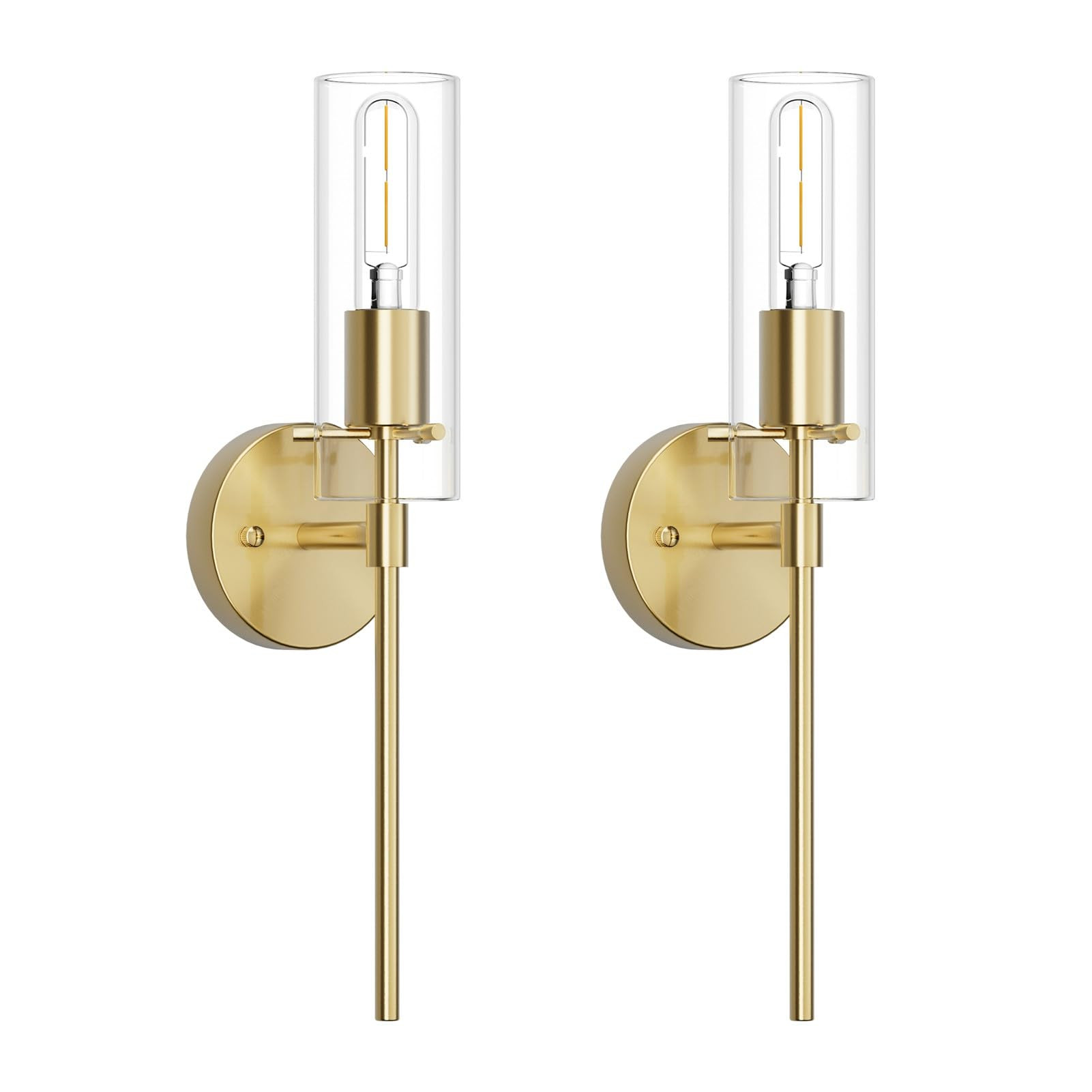 Wall Sconce Set of 2 Brass Wall Light, Farmhouse Vanity Light Fixture Modern Indoor Wall Light wi... | Amazon (US)