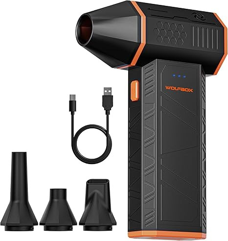 WOLFBOX MegaFlow 50 Compressed Air Duster-110000RPM Super Power Electric Air Duster, 3-Gear Adjus... | Amazon (US)