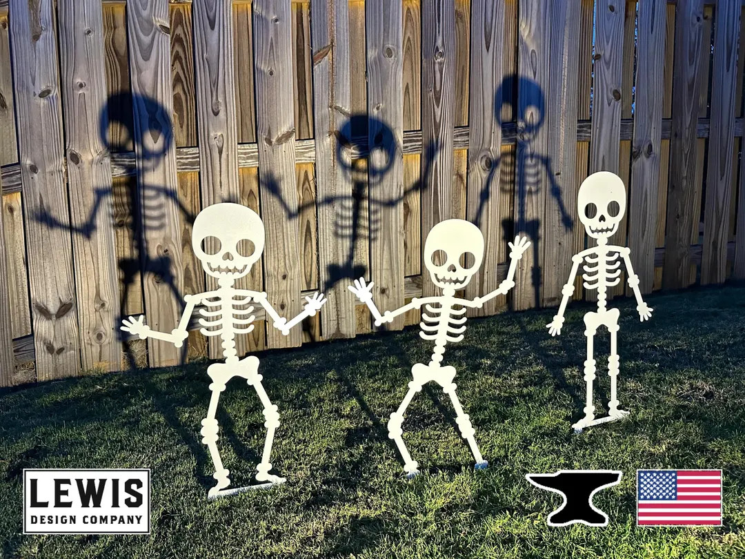 Skeleton Metal Yard Stakes, Halloween Decor, Halloween Yard Decoration, Halloween Yard Decor - Et... | Etsy (US)