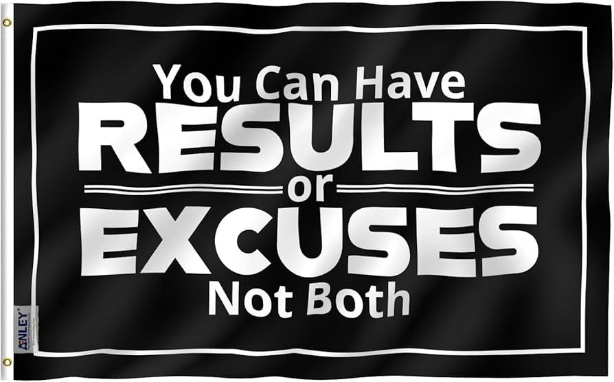 Anley Fly Breeze 3x5 Foot You Can Have Results or Excuses Not Both Flag- Canvas Header and Double... | Amazon (US)