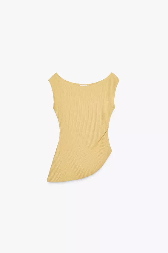 DRAPED TEXTURED TOP | Zara US