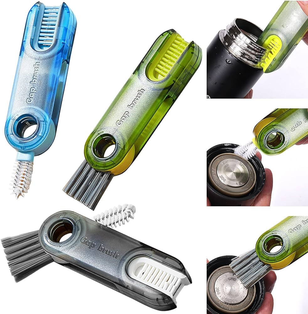 3 in 1 Multipurpose Bottle Gap Cleaner Brush,3 Pack Cup Cover Cleaning Brush,Cup Crevice Cleaning... | Amazon (US)