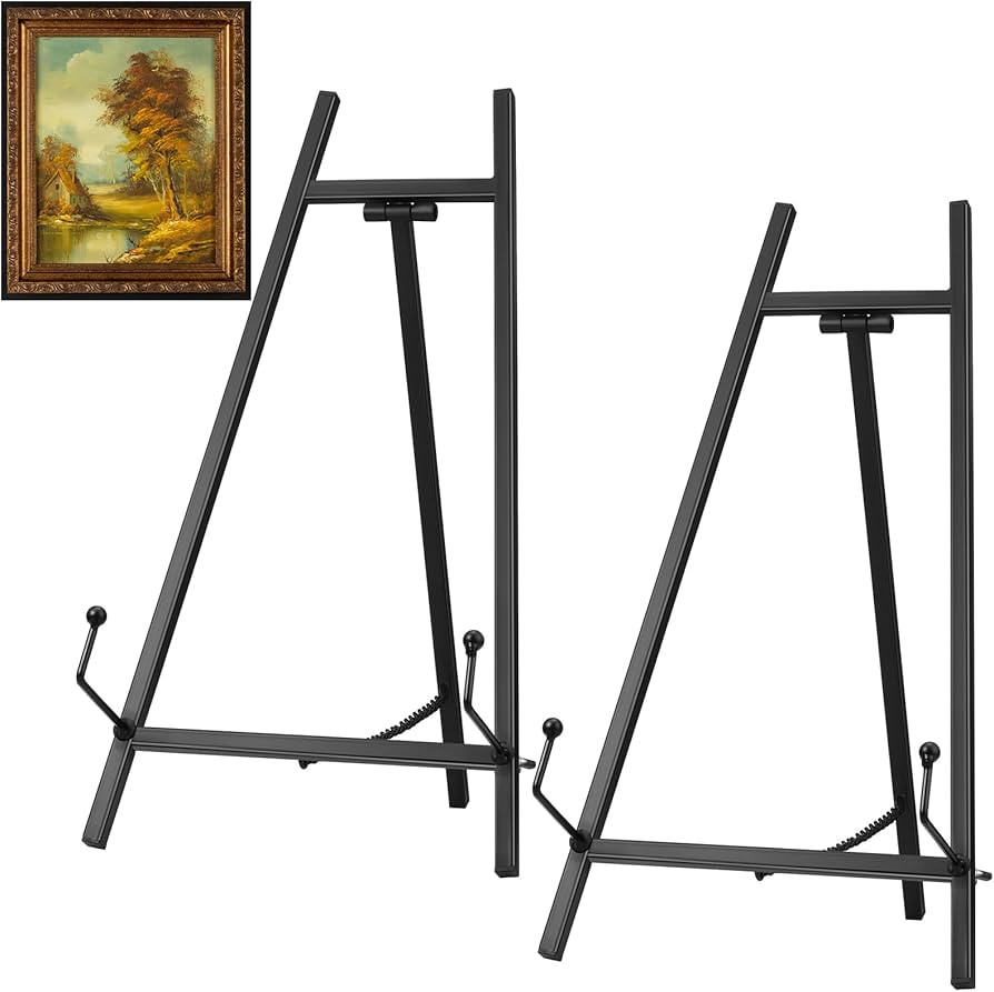 2 Pcs Modern Metal Tripod Plate Stand 16.5" H x 8.7" W x 4.3" D Table Top Easel Art Holder Easel ... | Amazon (US)