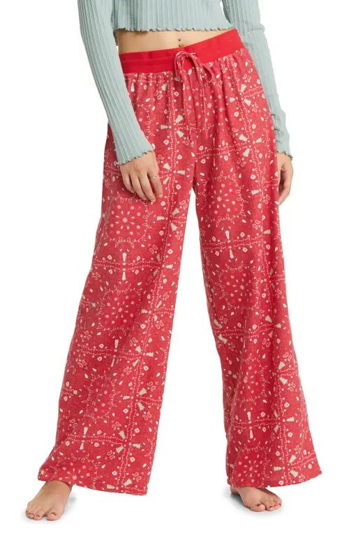 BP. Print Cotton Blend Flannel Pajama Pants in Red Barberry Bandana at Nordstrom, Size Xx-Small | Nordstrom