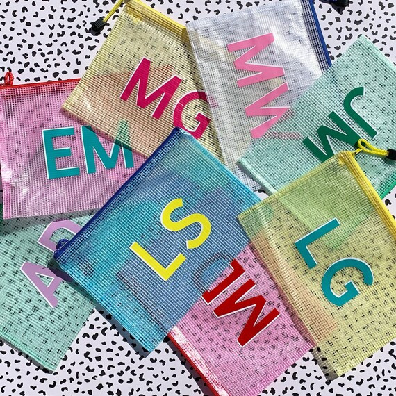 Custom Monogram Small Water Resistant Zipper Bag Pouch  | Etsy | Etsy (US)
