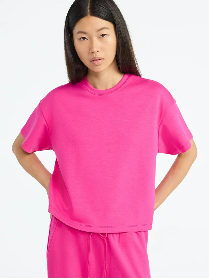 Scoop Women's and Women's Plus New Scubaknit Tee with Short Sleeves, Sizes XS-4X | Walmart (US)