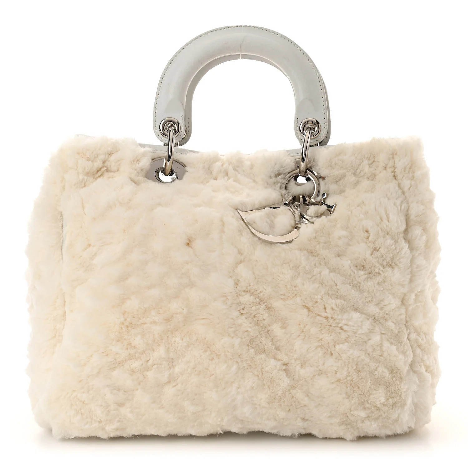 CHRISTIAN DIOR Rabbit Fur Medium Lady Dior Ivory | FASHIONPHILE (US)