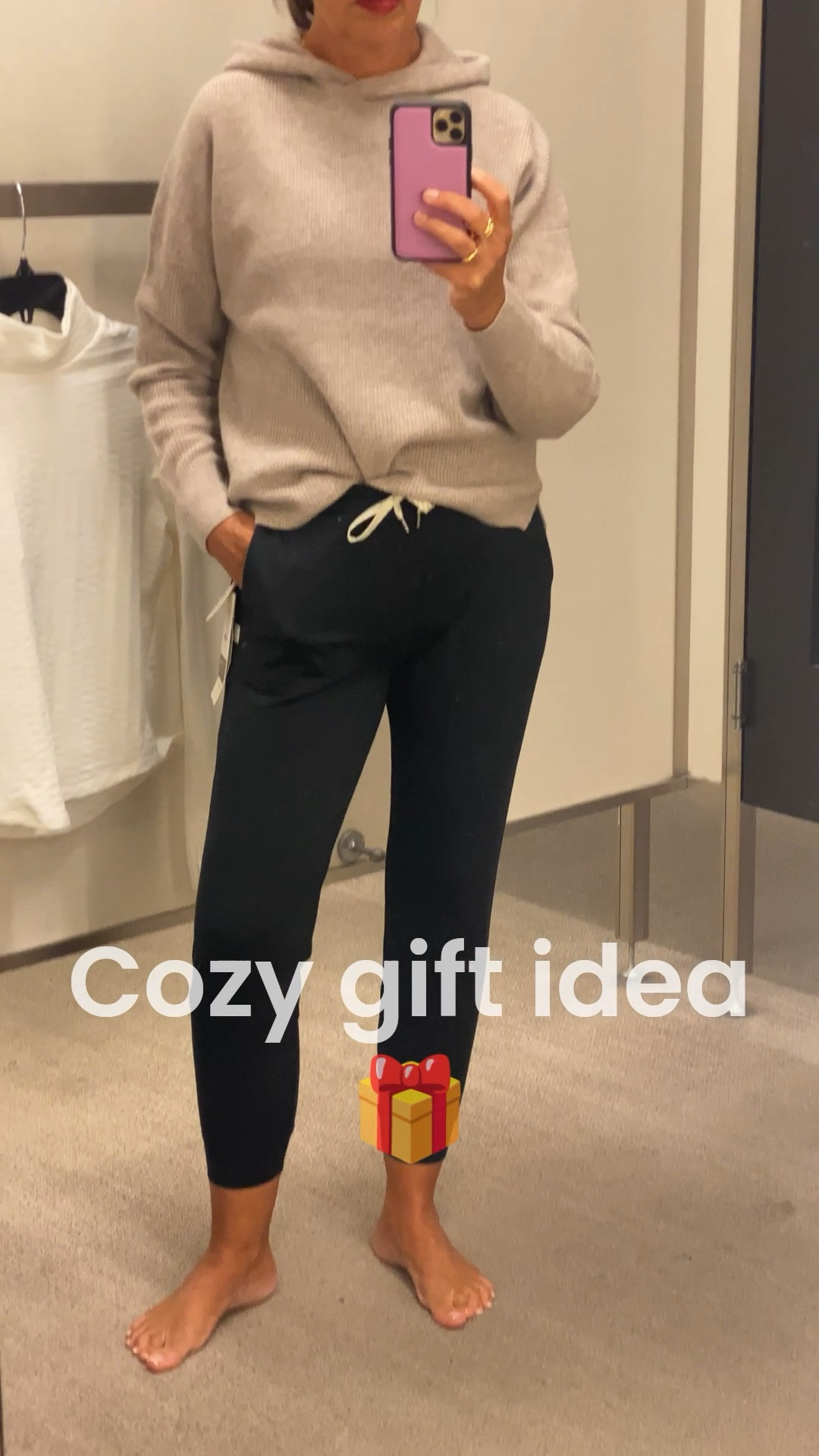 Get one, give one of this cozy cashmere hoodie by Zella.

In 3 colors - Matching pant, zip hoodie and vest available, shown here with my all time favorite Vuori joggers

#LTKGiftGuide #LTKOver40 #LTKActive
