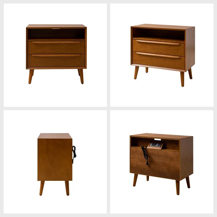 Audell 2 - Drawer Nightstand with Built-In Outlets | Wayfair North America