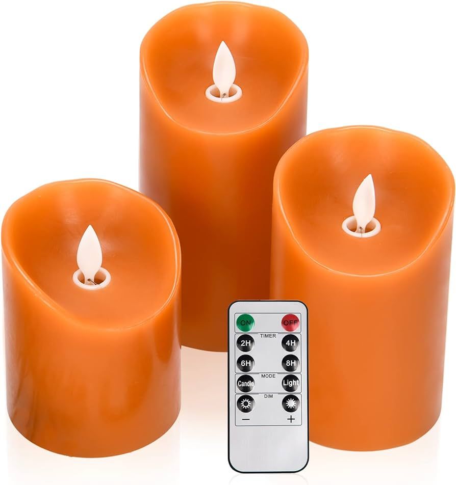 AKU TONPA Real Wax Flameless Candles Battery Operated LED Fake Candle Set with Remote Control and... | Amazon (US)