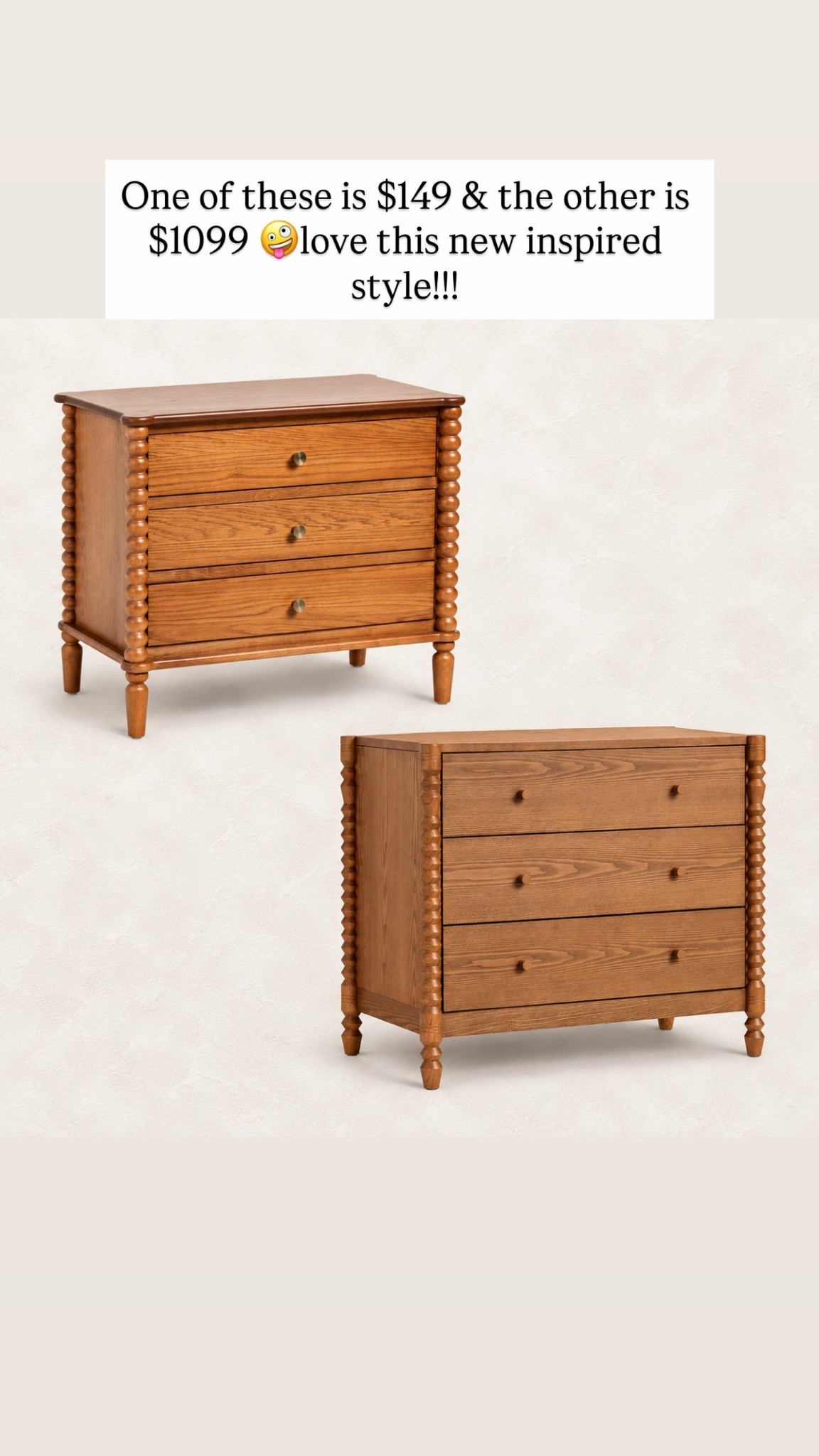One of these is $149 & the other is $1099 🤪love this new inspired style!!!
