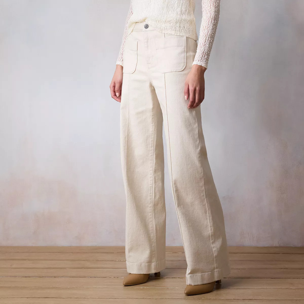 Women's LC Lauren Conrad Super High-Waisted Wide Leg Trouser Jeans | Kohl's