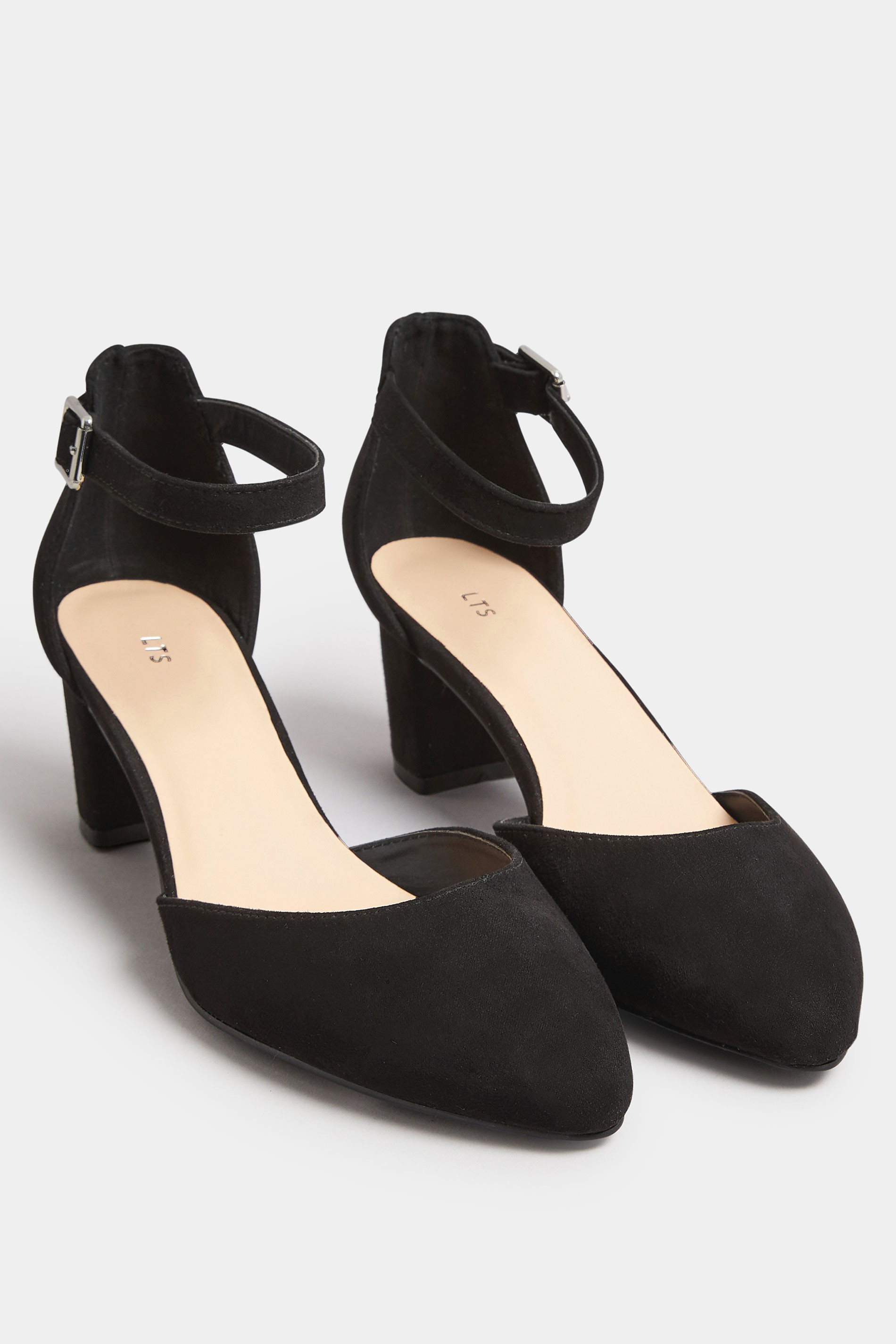 LTS Black Block Heel Court Shoes In Standard Fit | Long Tall Sally