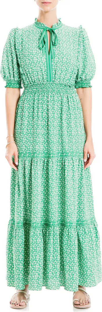 Keyhole Puff Sleeve Tiered Maxi Dress | Nordstrom Rack