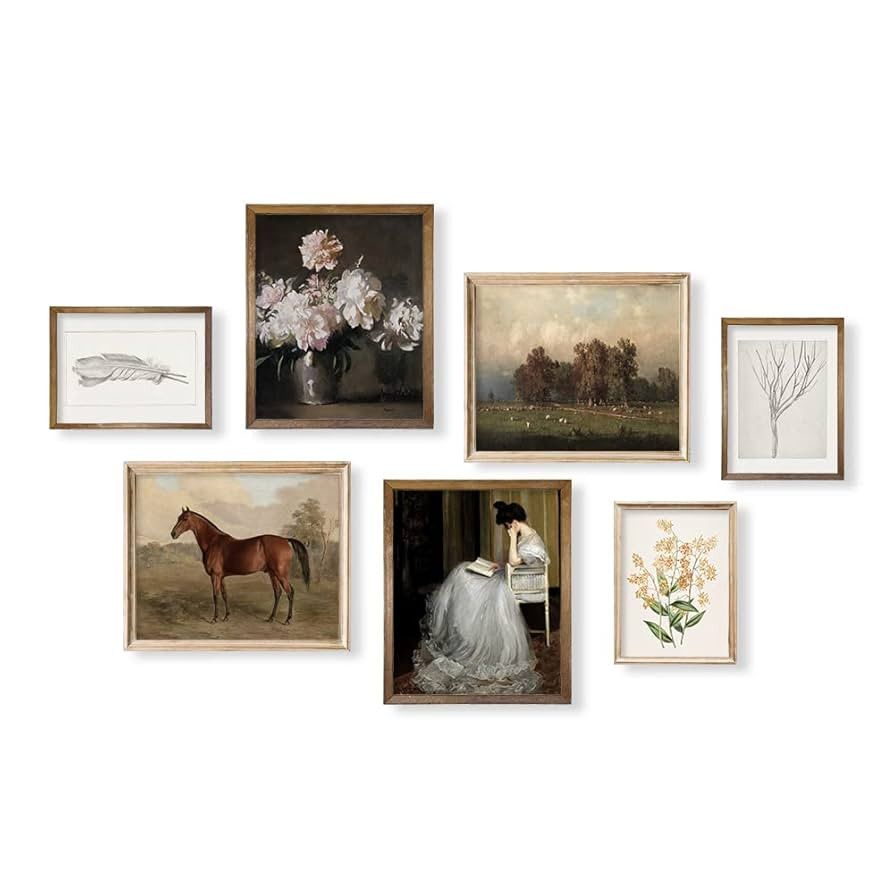 Rustic Modern Farmhouse Wall Art Decor - Boho Art Deco Landscape Pictures Bathroom - French Count... | Amazon (US)