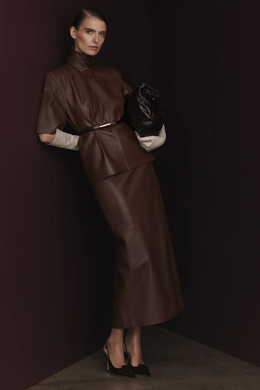 LEATHER PENCIL SKIRT - SPICE - Scanlan Theodore | Scanlan Theodore AU