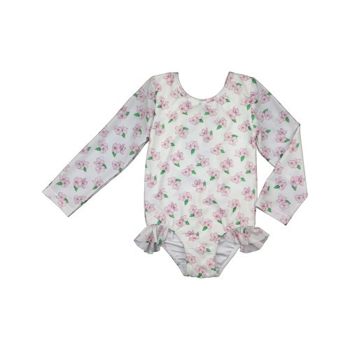 Pink Magnolia Lycra Rashguard Swimsuit | Cecil and Lou