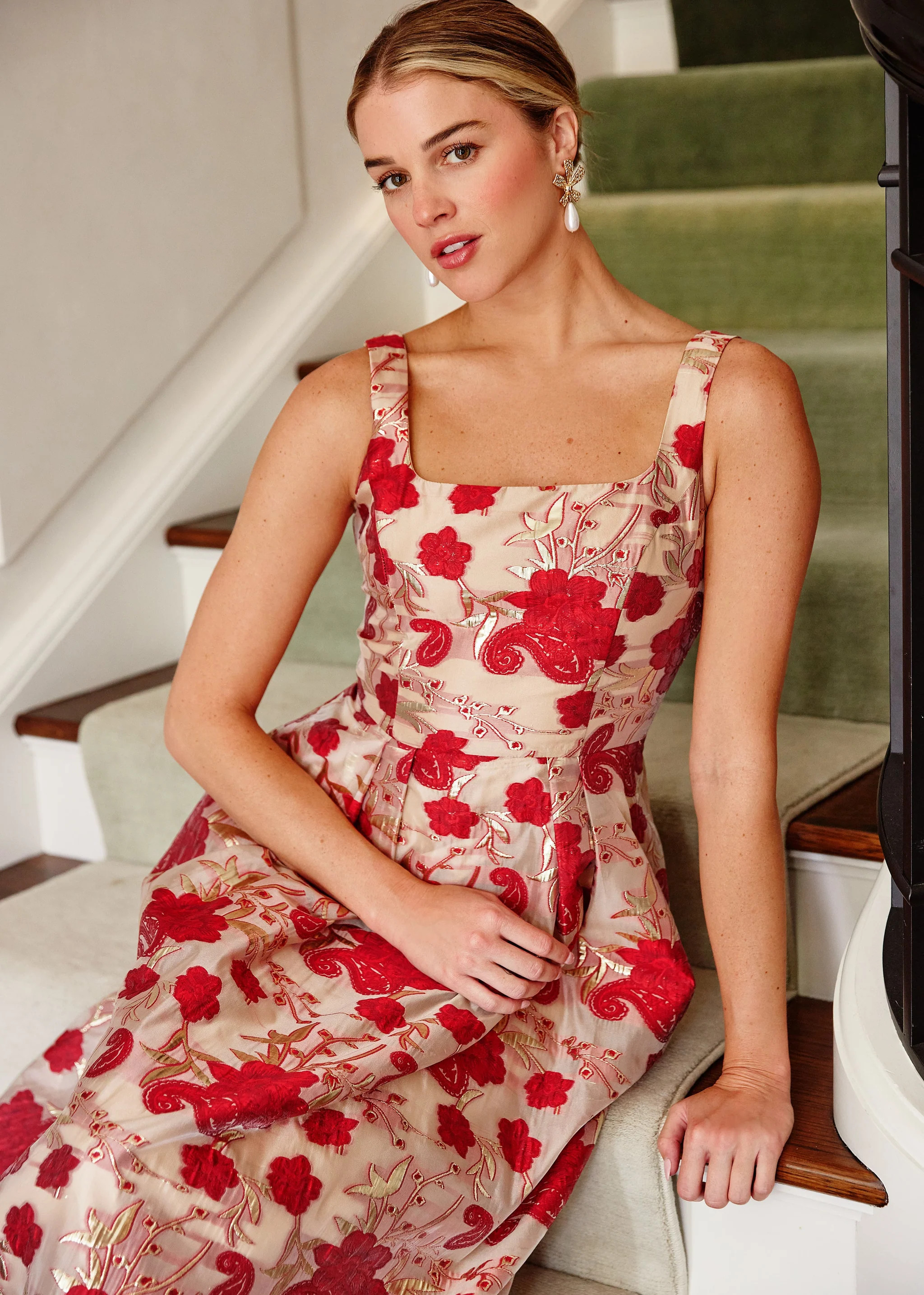 Victoria Dress Red Moonlight Organza | Abbey Glass