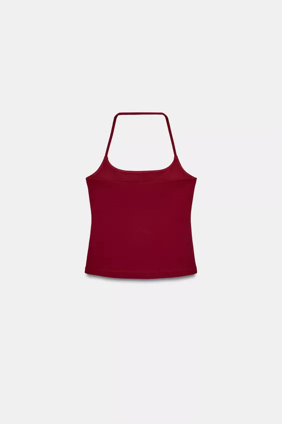 STRETCH KNIT HALTER TOP | Zara US
