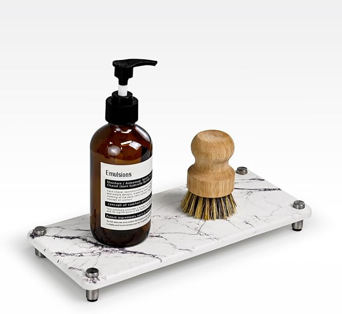 Stone Drying Tray for Bathroom Sink and Kitchen Counter, Fast-Drying Diatomite Stone Soap Tray fo... | Amazon (US)