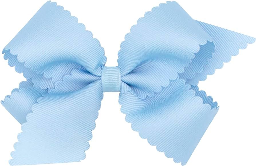 Wee Ones Girls' Classic Grosgrain Hair Bow with Scalloped Edges and Plain Wrap Center on a WeeSta... | Amazon (US)
