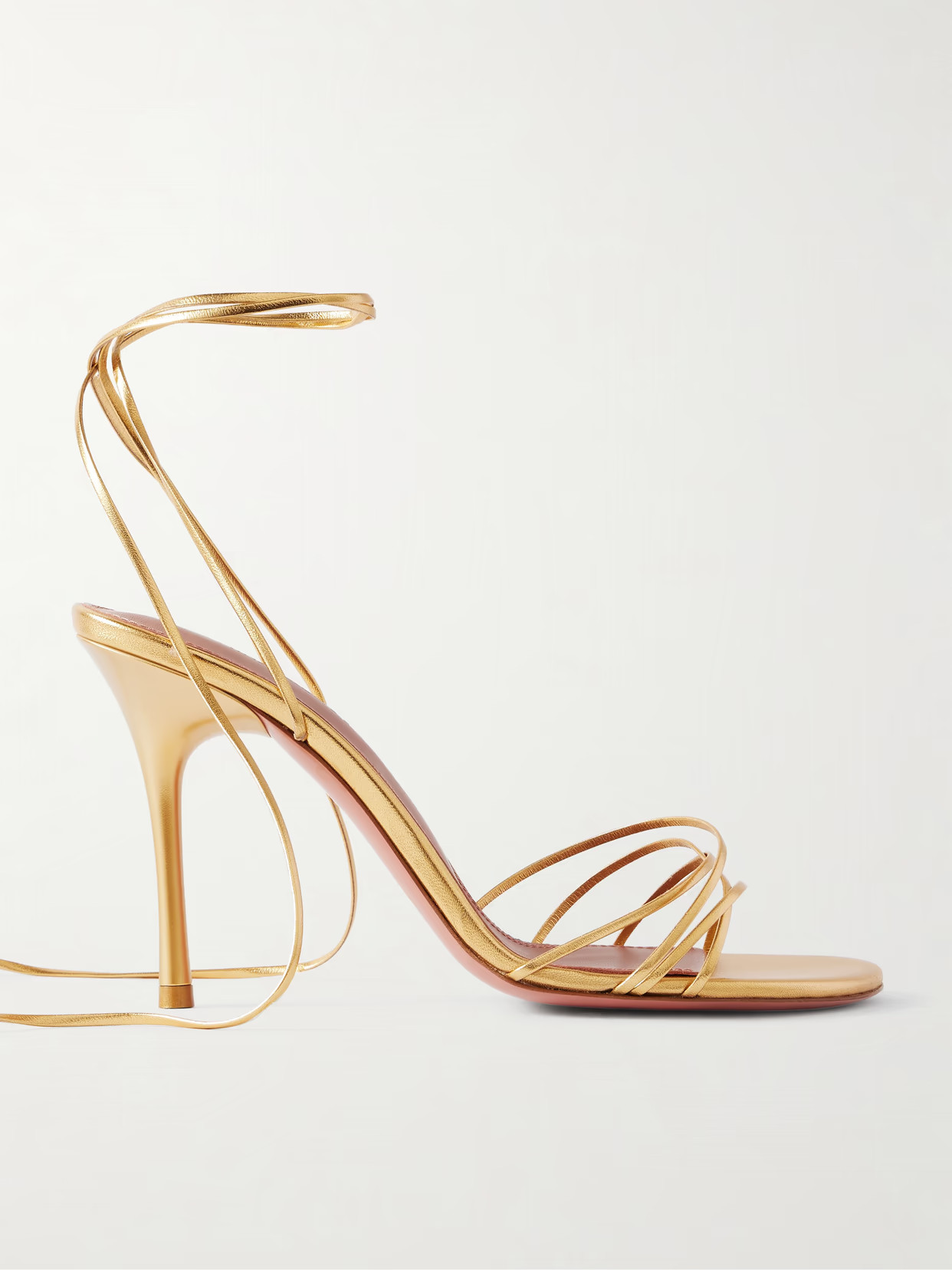 Amina Muaddi - Lori Metallic Leather Sandals - Gold | NET-A-PORTER (US)