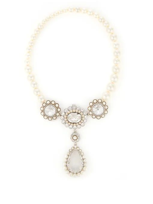 Flower crystal-embellished necklace | Miu Miu | Matches (US)