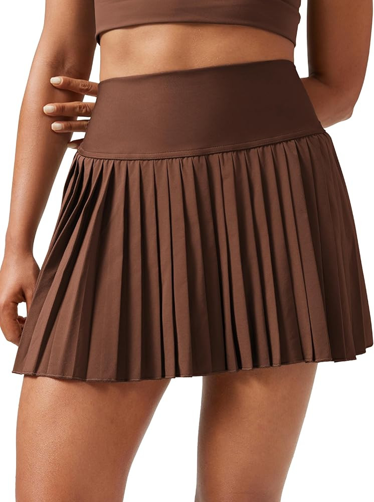 CRZ YOGA Women's High Waisted Pleated Tennis Skirts with Pockets Tummy Control Casual Liner A Lin... | Amazon (US)