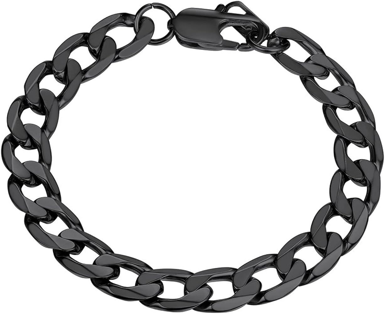PROSTEEL Stainless Steel Cuban Chain Necklaces/Bracelets for Men Women, Black/18K Gold Plated, Nicke | Amazon (US)