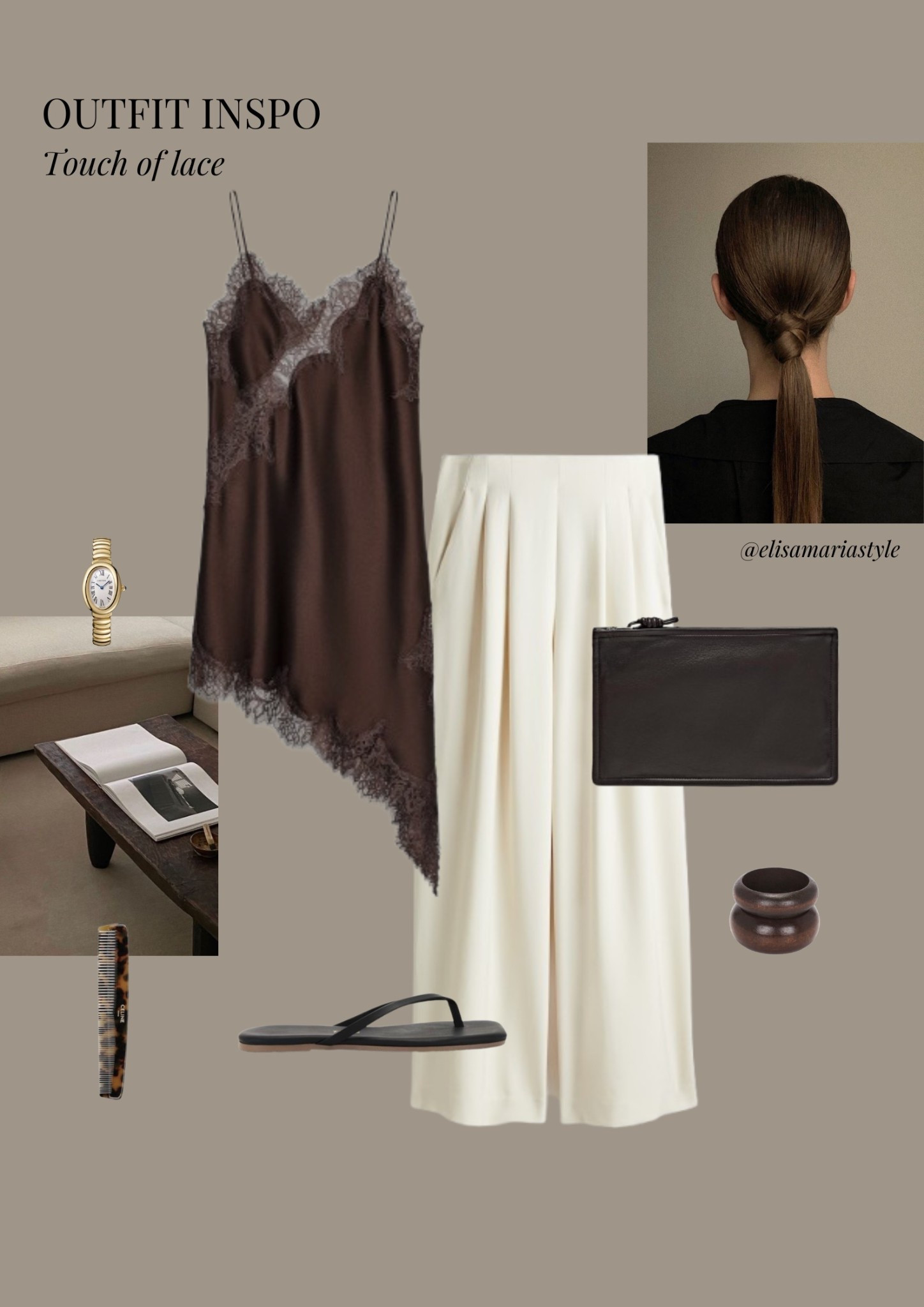 Brown lace dress white trousers outfit idea 🤎

#LTKstyletip #LTKdresses