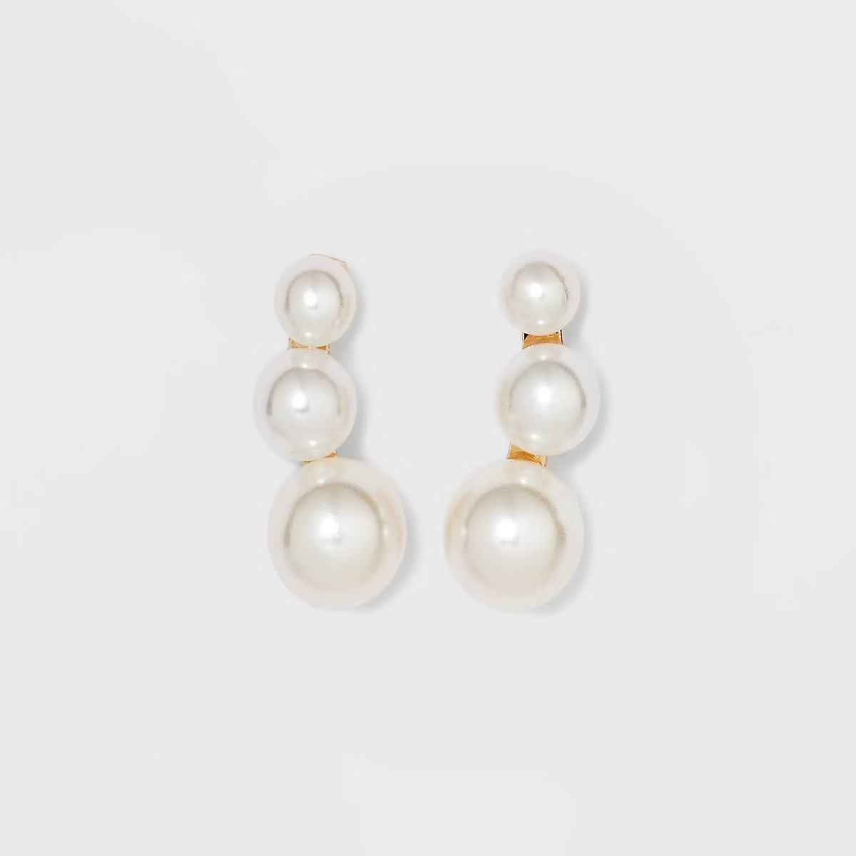 Pearl Gold Stud Earrings- A New Day™ White | Target